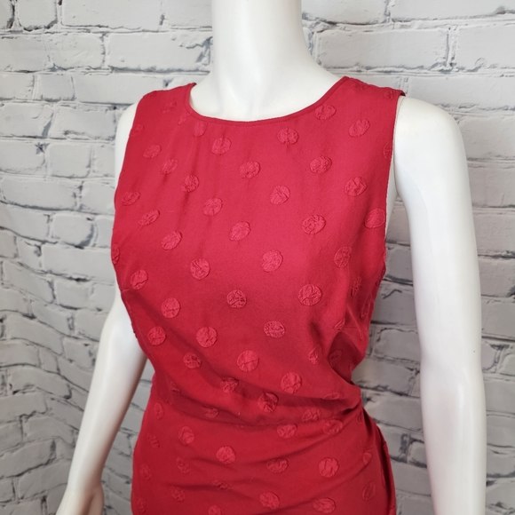 Saloni Red Silk Dot Dress - Picture 4 of 6